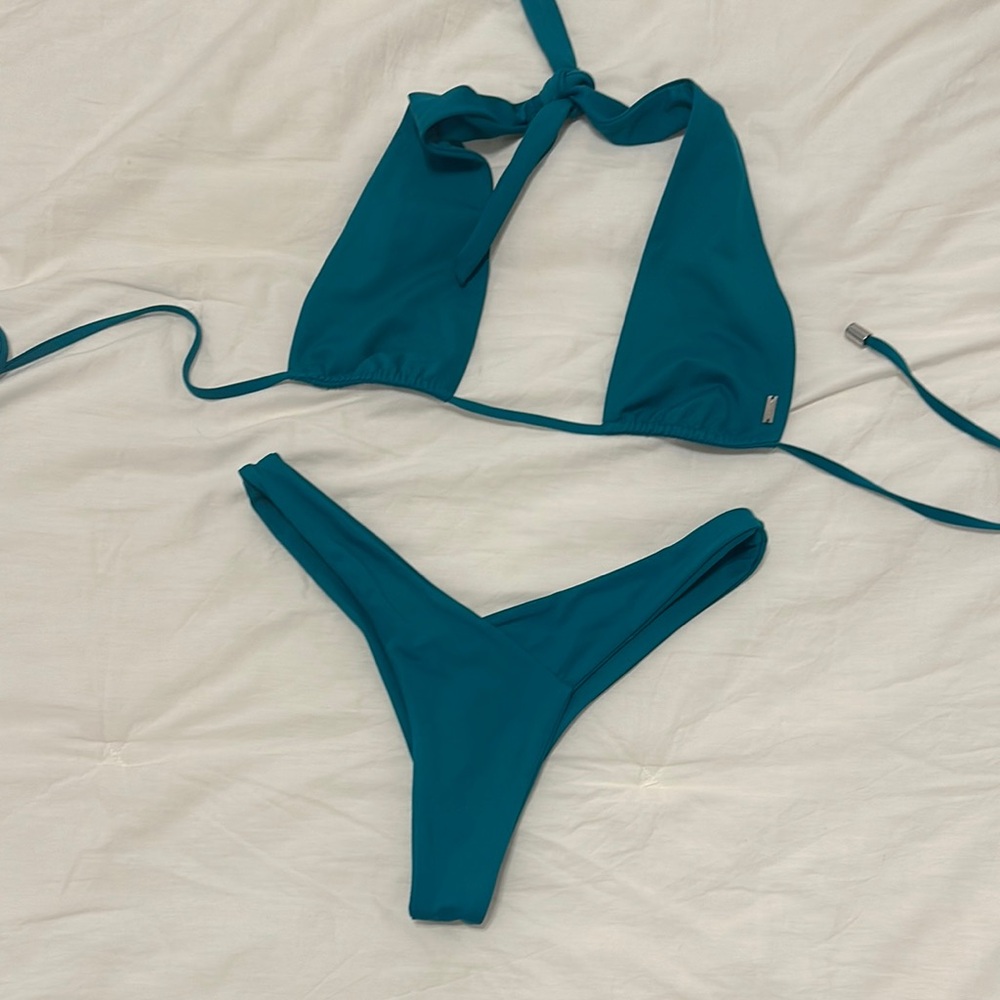 Teal Halter Bikini Set
